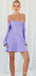 Simple Purple Modern Spaghetti Strap Cowl Mini Homecoming Dresses, HM68