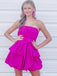 Elegant Strapless A-line Short Mini Homecoming Dress,HM426