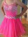 Elegant Scoop A-line Short Mini Homecoming Dress,HM427