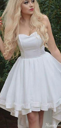 Elegant Strapless Sweetheart High-low Short Mini Homecoming Dress,HM428