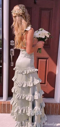 Gorgeous V-neck Spaghetti Strap Sheath Long Prom Dress Ideas, Evening Party Dresses,ZX559