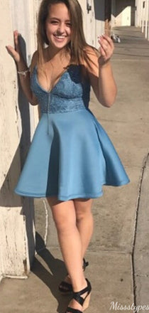 Gorgeous Strapless V-neck A-line Short Mini Homecoming Dress,HM430