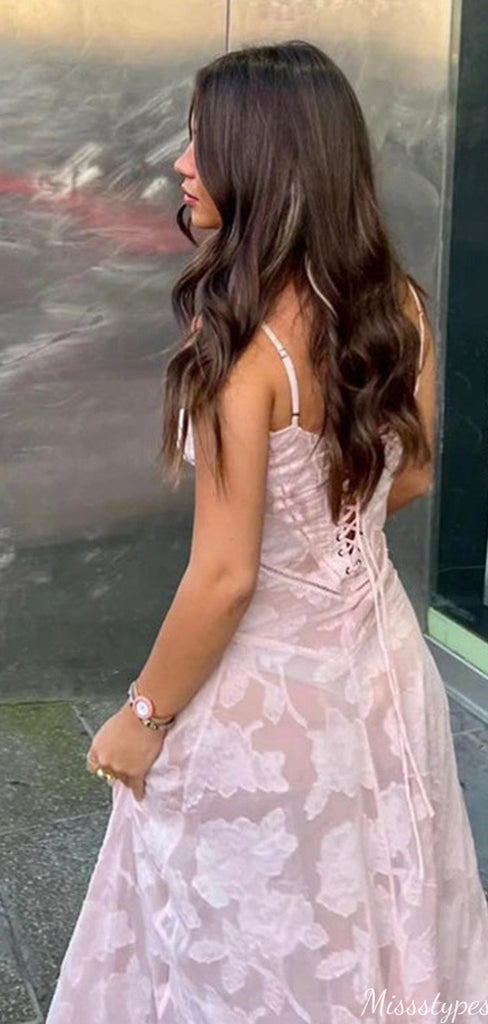 Gorgeous Spaghetti Strap A-line Long Prom Dress Ideas, Evening Party Dresses,ZX990