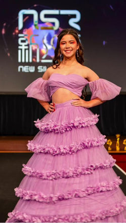Pink Cake-dress Strapless Ruffle Long Women Evening Prom Evening Dress,ZX239