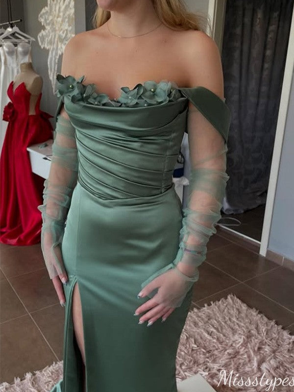 Gorgeous Strapless Off-shoulder Mermaid Long Prom Dress Ideas, Evening Party Dresses,ZX1002