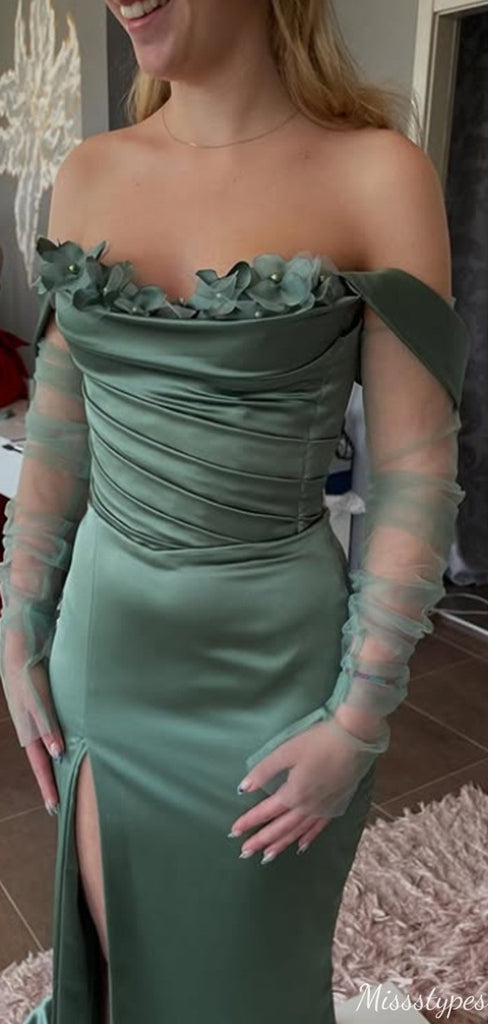 Gorgeous Strapless Off-shoulder Mermaid Long Prom Dress Ideas, Evening Party Dresses,ZX1002
