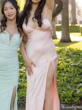 Elegant Spaghetti Strap Mermaid Long Prom Dress Ideas, Evening Party Dresses,ZX1003
