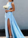 Elegant Halter A-line Long Prom Dress Ideas, Evening Party Dresses,ZX1005