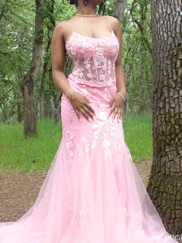 Gorgeous Spaghetti Strap Mermaid Long Prom Dress Ideas, Evening Party Dresses,ZX1006