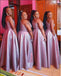 A-Line Purple One Shoulder Sexy Mermaid Floor-Length Bridesmaid Dresses Online, BL151