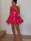 Elegant Spaghetti Strap A-line Short Mini Homecoming Dress,HM435
