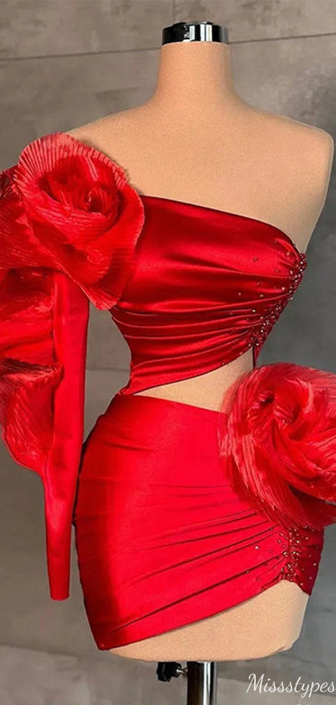 Elegant Strapless Unique Sheath Short Mini Homecoming Dress,HM437