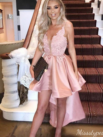Gorgeous Spaghetti Strap V-neck A-line Short Mini Homecoming Dress,HM440