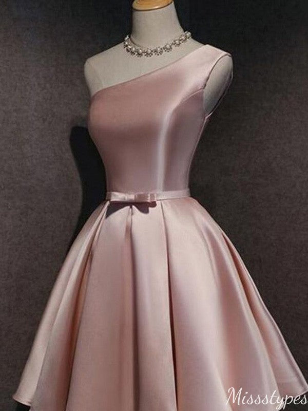 Elegant One-shoulder A-line Short Mini Homecoming Dress,HM442