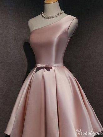 Elegant One-shoulder A-line Short Mini Homecoming Dress,HM442