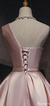 Elegant One-shoulder A-line Short Mini Homecoming Dress,HM442