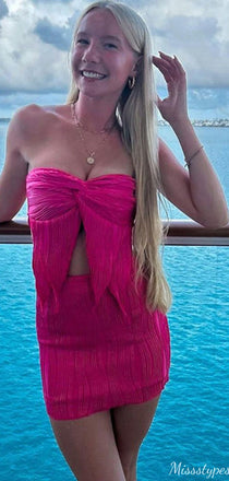 Casual Strapless Two Piece Sheath Short Mini Homecoming Dress,HM443