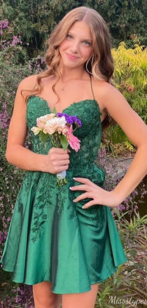 Gorgeous Sweetheart Spaghetti Strap A-line Short Mini Homecoming Dress,HM444