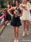 Formal Black Halter Sheath Short Mini Homecoming Dress,HM451