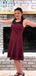 Formal Illusion Sleeveless A-line Short Mini Homecoming Dress,HM452