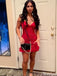Sexy Spaghetti Strap V-neck Sheath Short Mini Homecoming Dress,HM453