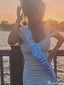 Formal Spaghetti Strap Off-shoulder Sheath Short Mini Homecoming Dress,HM454
