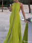 Elegant Halter Unique A-line Long Prom Dress Ideas, Evening Party Dresses,ZX564