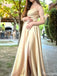 Gorgeous Spaghetti Strap A-line Long Prom Dress Ideas, Evening Party Dresses,ZX1016