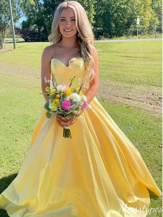 Gorgeous Strapless Sweetheart A-line Long Prom Dress Ideas, Evening Party Dresses,ZX565