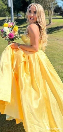 Gorgeous Strapless Sweetheart A-line Long Prom Dress Ideas, Evening Party Dresses,ZX565