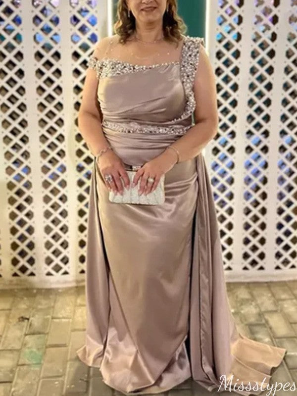 Elegant One-shoulder Mermaid Long Prom Dress Ideas, Evening Party Dresses,ZX1023
