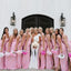 Elegant Pearl Pink Square Mermaid Long Bow Women Bridesmaid Dresses Online, BL119