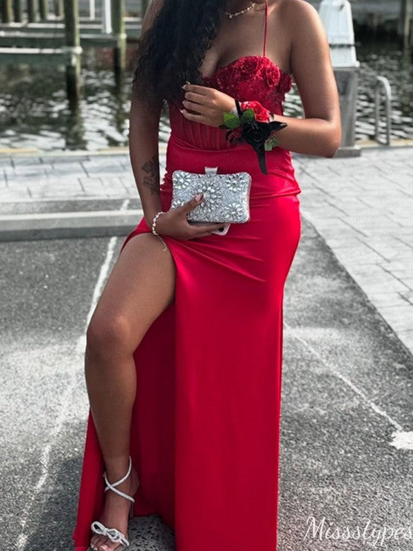 Sexy Spaghetti Strap Sweetheart Mermaid Long Prom Dress Ideas, Evening Party Dresses,ZX1027