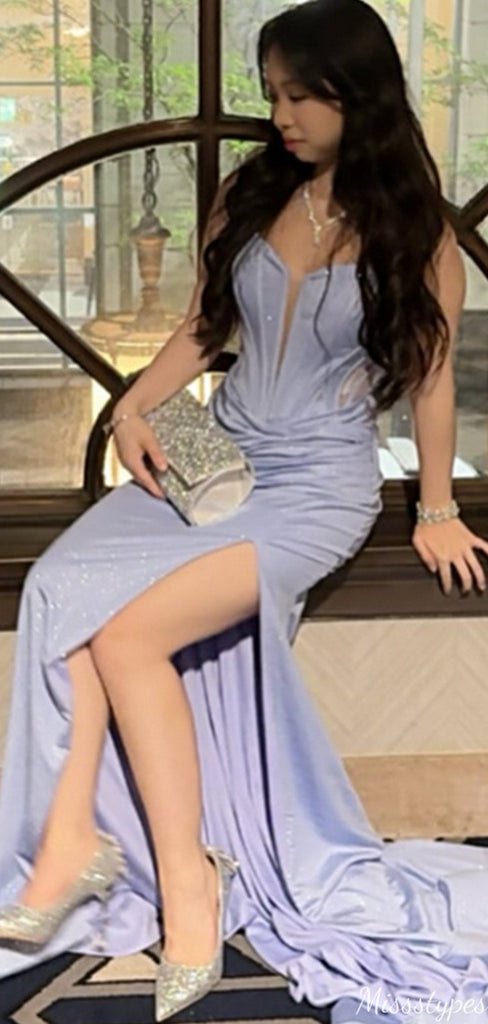 Elegant Spaghetti Strap Mermaid Long Prom Dress Ideas, Evening Party Dresses,ZX1030