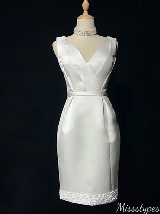 Elegant V-neck sheath Short Mini Homecoming Dress,HM457