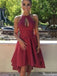Elegant Halter Notched A-line Short Mini Homecoming Dress,HM458