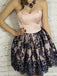 Gorgeous Strapless Lace A-line Short Mini Homecoming Dress,HM460