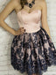 Gorgeous Strapless Lace A-line Short Mini Homecoming Dress,HM460