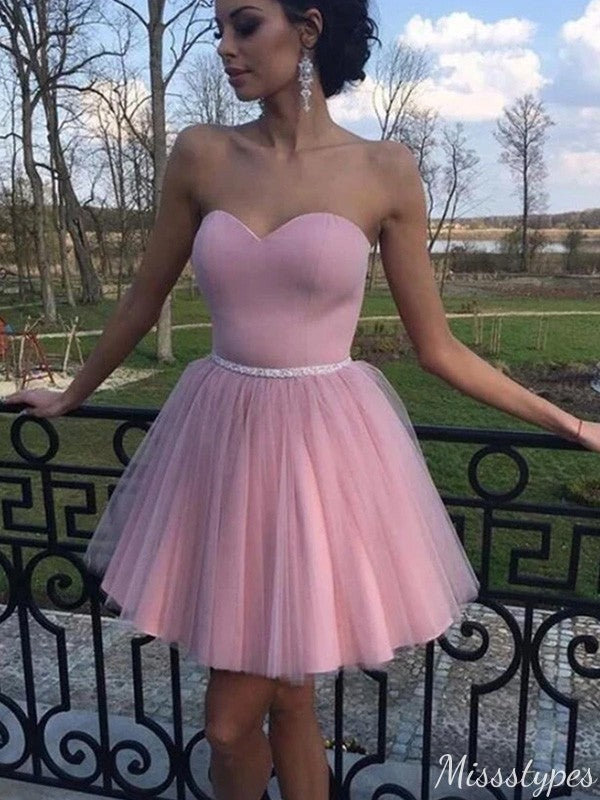 Gorgeous Strapless Sweetheart A-line Short Mini Homecoming Dress,HM461
