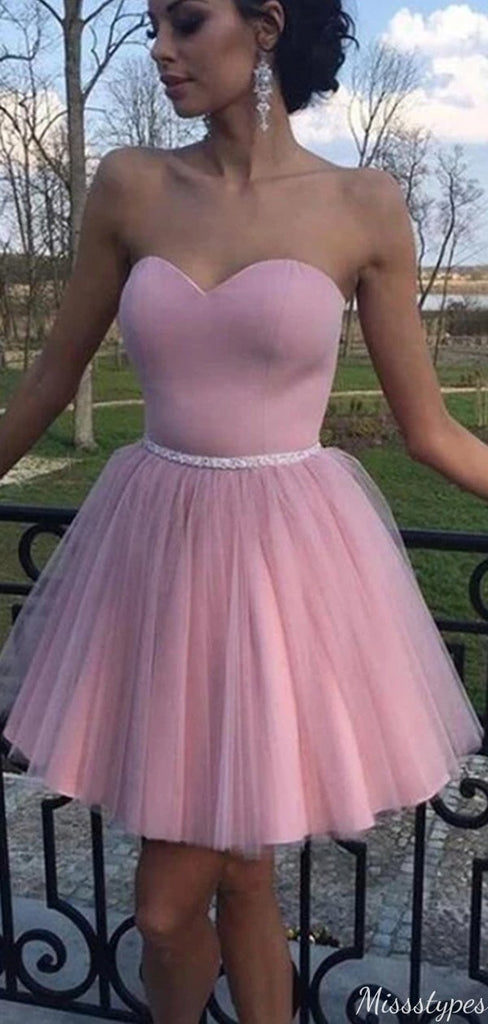 Gorgeous Strapless Sweetheart A-line Short Mini Homecoming Dress,HM461