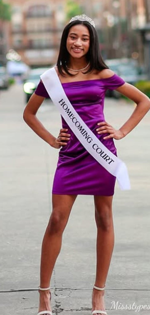 Formal Off-shoulder Sheath Short Mini Homecoming Dress,HM463