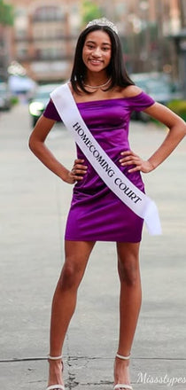 Formal Off-shoulder Sheath Short Mini Homecoming Dress,HM463