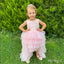 Elegant Pink Appliqued Round-Neck Tulle Long Little Flower Girl Dresses, ET19