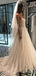 Beautiful White Off Shoulder Appliqued Side Slit Long A-Line With Tail Wedding Dresses HS43