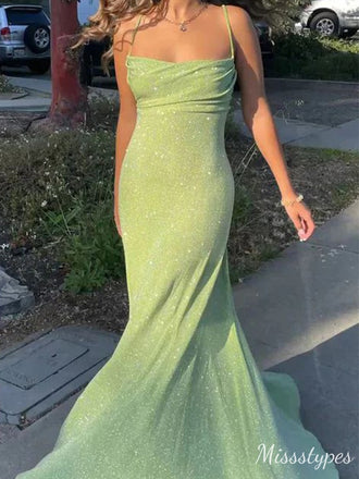 Sexy Straight Across Spaghetti Strap Mermaid  Long Prom Dress Ideas, Evening Party Dresses,ZX508