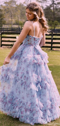 Gorgeous Spaghetti Strap Sweetheart A-line Long Prom Dress Ideas, Evening Party Dresses,ZX567