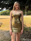Elegant Strapless Sheath Short Mini Homecoming Dress,HM464