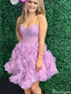 Elegant Strapless A-line Short Mini Homecoming Dress,HM465