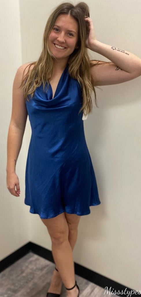 Casual Halter A-line Short Mini Homecoming Dress,HM467