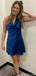 Casual Halter A-line Short Mini Homecoming Dress,HM467